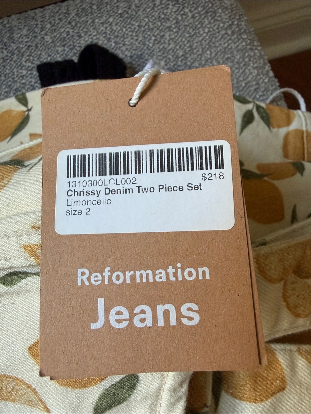 NWT!! Reformation Lemon-Print Denim Skirt Set - Picture 2 of 2